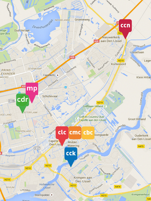kaart met locaties Comenius Colleges kaart met locaties Comenius Colleges